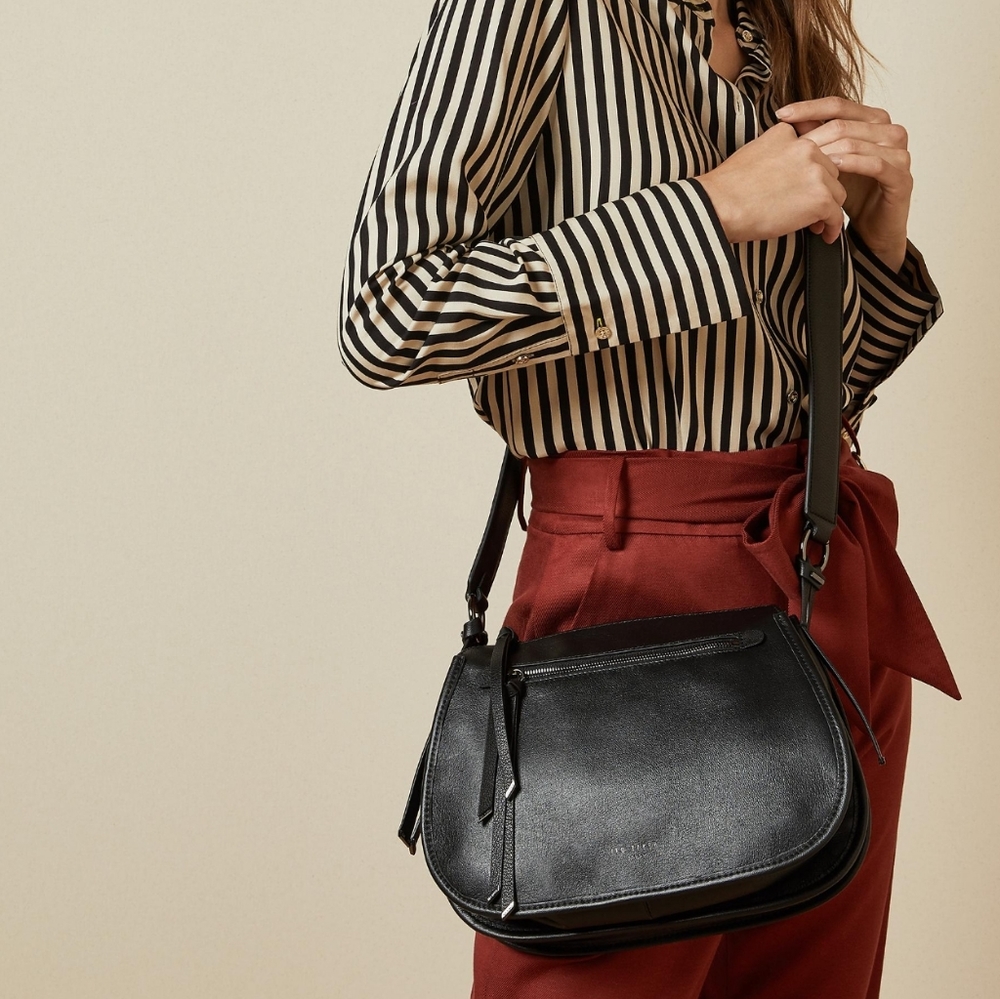 TED BAKER Heatherr Curved Leather Crossbody